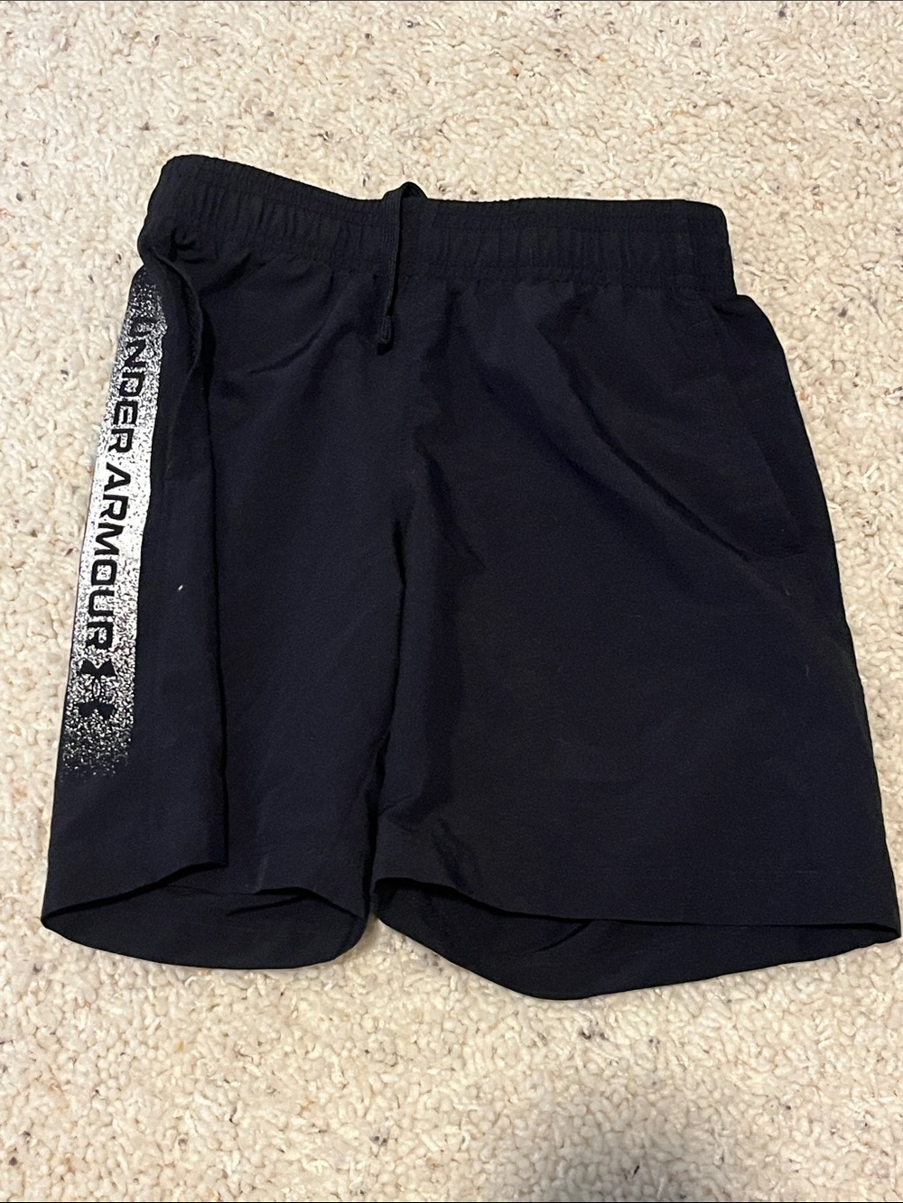 Under Armour Black Boys Athletic Shorts with Side Logo